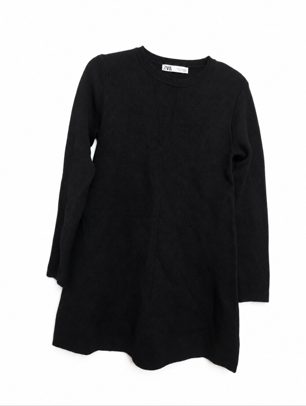 Zara Black Long Sleeve Knit Sweater Dress Size Small